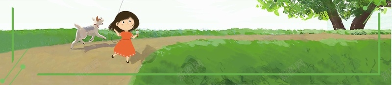 踏青简约手绘卡通插画背景jpg设计背景_新图网 https://ixintu.com 人物 卡通 女孩 手绘 插画 春天 简约 绿色背景 草地 踏青 风景 风筝