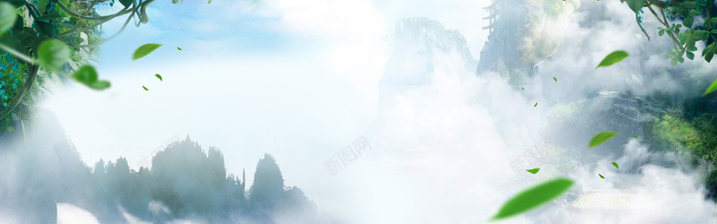 中国风古代仙侠风banner海报jpg设计背景_新图网 https://ixintu.com 中国风 仙侠 古代建筑 古典 武侠 水墨建筑 浪漫 游戏水墨 粉色