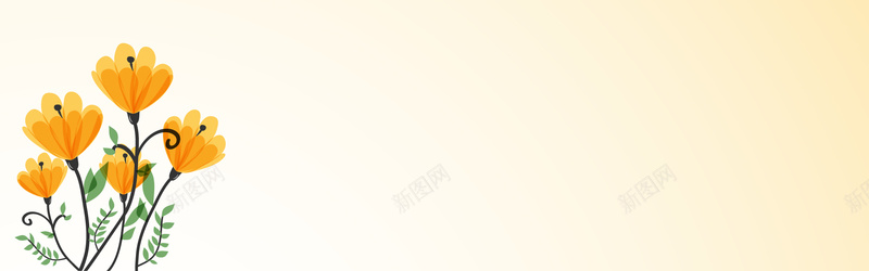 黄花背景图矢量图ai设计背景_新图网 https://ixintu.com 小清新 文艺 海报banner 淡黄色 简约 花丛 花卉 花朵 矢量图