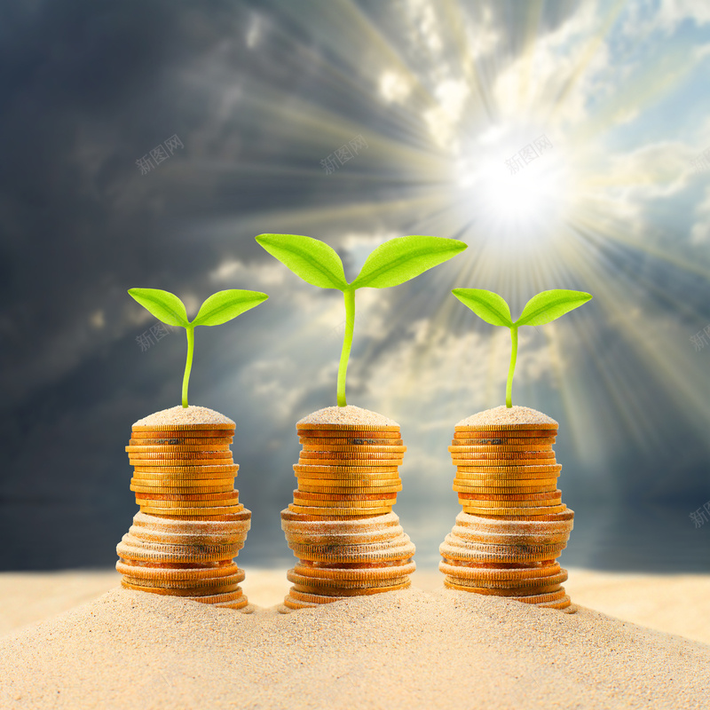 创意金融商务背景jpg设计背景_新图网 https://ixintu.com 商务 树苗 科幻 科技 金币 金融