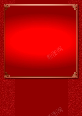 矢量红色中国风古风边框背景背景
