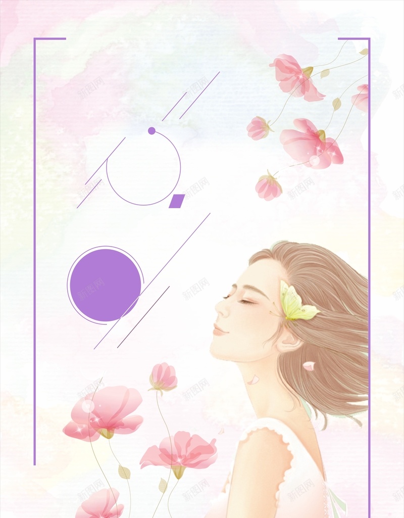 你好八月小清新浪漫女生背景cdr设计背景_新图网 https://ixintu.com 你好八月 唯美 回忆 女生插画 少女 文艺 浪漫 清新 简约 粉色 花瓣 青春