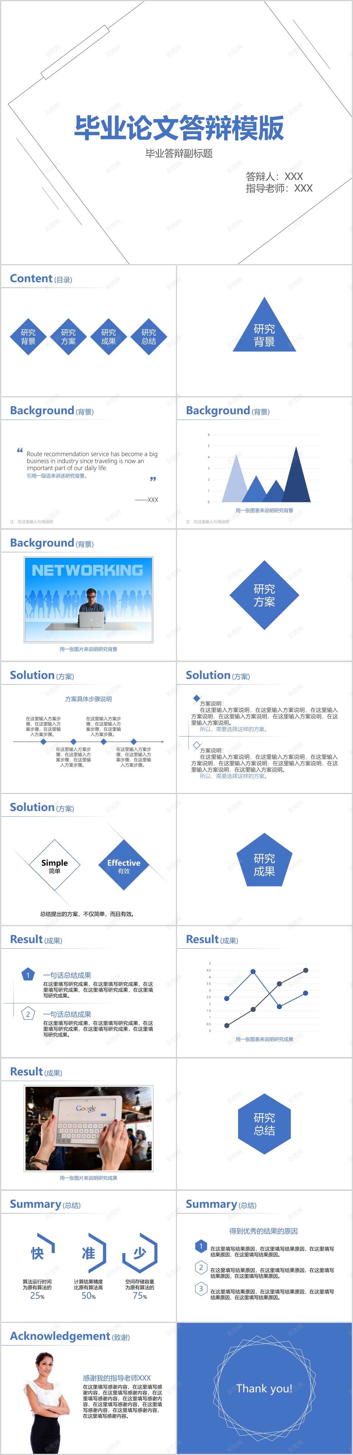 蓝白简约论文答辩模板PPT模板_新图网 https://ixintu.com 模板 答辩 简约 蓝白 论文