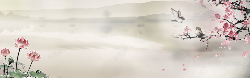 荷花水墨画jpg设计背景_新图网 https://ixintu.com 中国风 梅花 水墨山 水墨画 淡雅 清淡水墨画 白色 荷花 莲花水墨画 设计