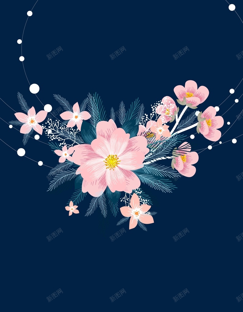 植物花朵花藤婚礼请贴背景模板矢量图ai设计背景_新图网 https://ixintu.com 婚礼 植物 海报 花朵 花藤 请贴 矢量图
