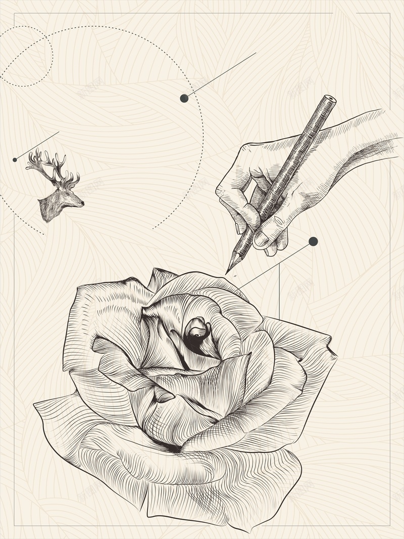 简约素描培训暑假美术培训背景图片【cdr免费下载-新图网ixintu.com