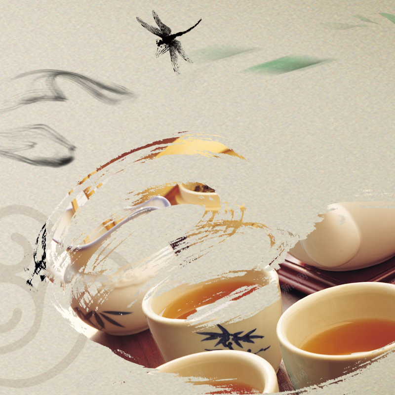 淡雅中国风茶叶茶具PSD分层主图背景psd设计背景_新图网 https://ixintu.com 中国风背景 主图 养生 养生壶 水墨画 淘宝 淡雅背景 直通车 茶 茶具 茶叶 茶杯