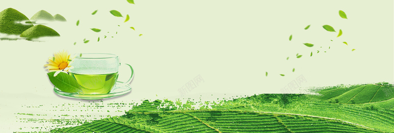 绿色清新绿叶茶叶饮品绿茶淘宝bannerpsd设计背景_新图网 https://ixintu.com banner 健康 养生 文艺 淘宝 清新 清茶 电商 绿叶 绿色 绿茶 自然 茶叶 茶道 饮品