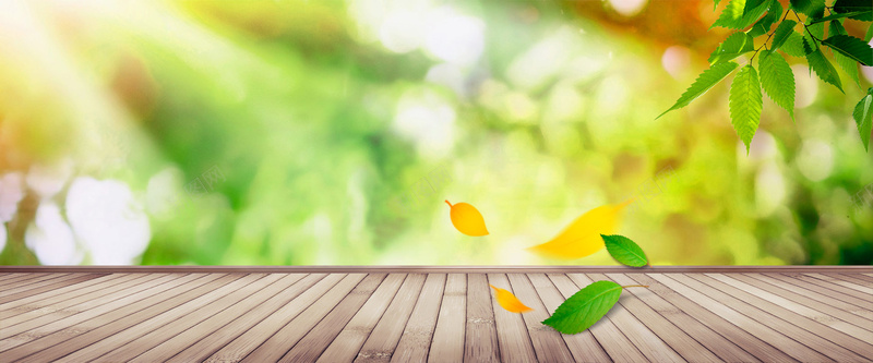 清新文艺绿色植物木板淘宝背景psd设计背景_新图网 https://ixintu.com 小清新 文艺 木板 植物 海报banner 淘宝 清新 漂浮 简约 绿色 背景 黄叶