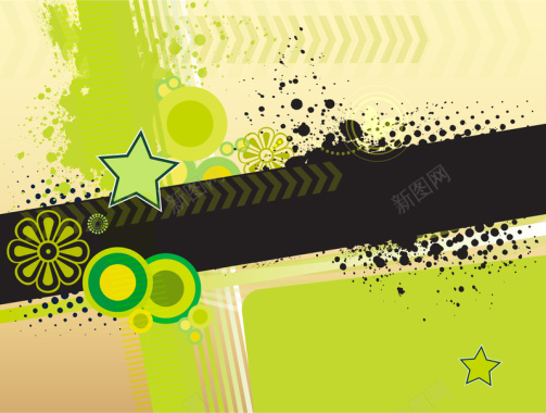韩式绿色清新涂鸦风格商业海报手绘背景矢量图背景
