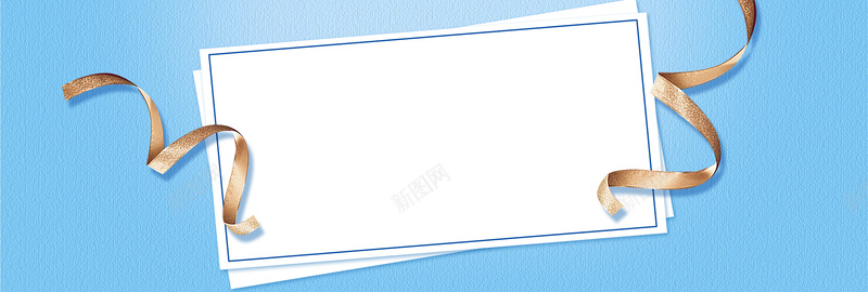 电商简约丝带蓝色banner背景psd设计背景_新图网 https://ixintu.com 丝带 京东 几何 多边形 广告 框框 淘宝 渐变 电商 童趣 简约 素材 背景 设计 边框 金边