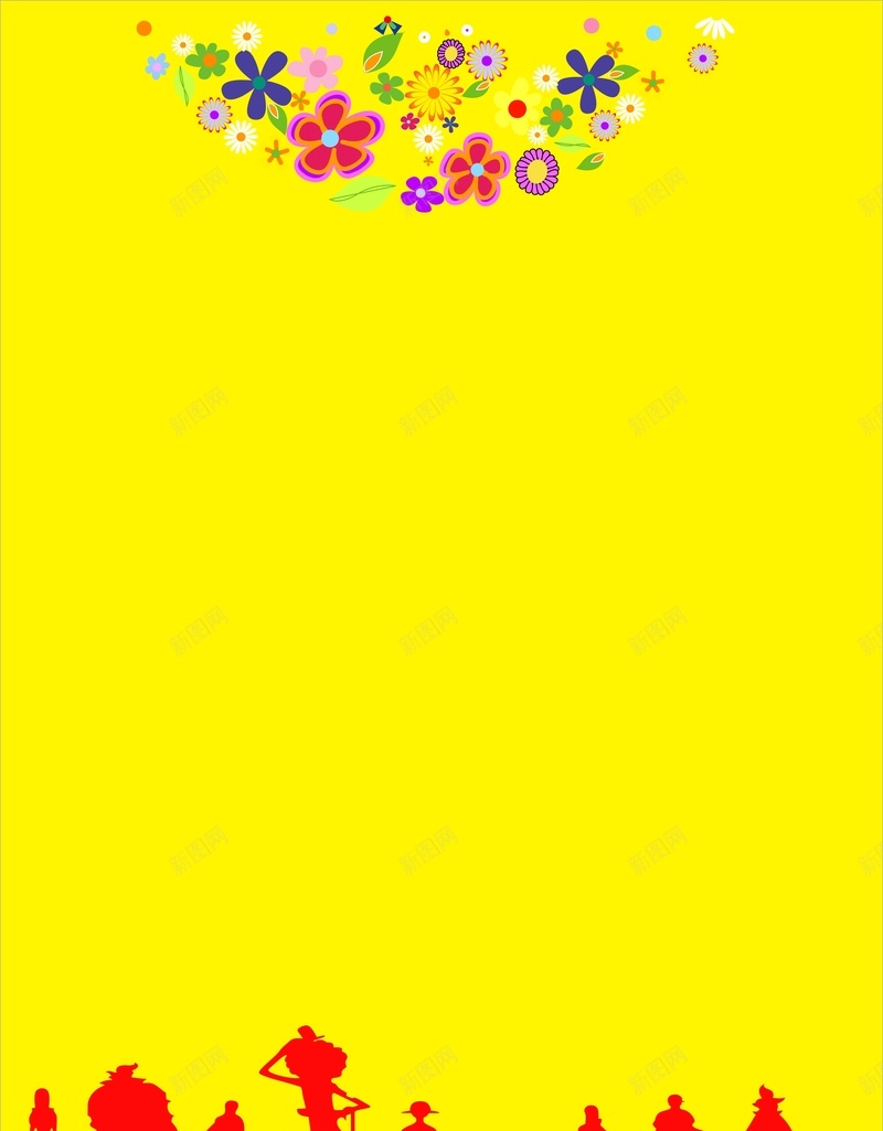 卡通黄底花纹背景cdr设计背景_新图网 https://ixintu.com 卡通 手绘 童趣 花纹 黄底