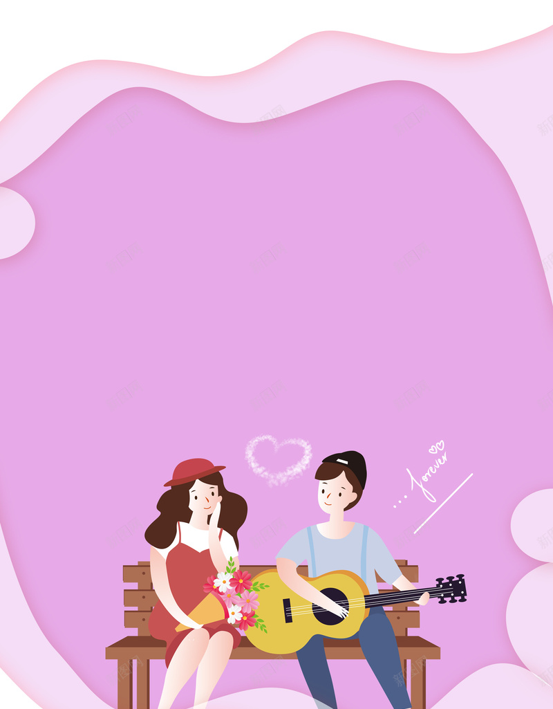 情人节情侣约会背景图psd高清背景_新图网 https://ixintu.com 七夕 剪纸背景图 座椅 情人节 情侣 爱心