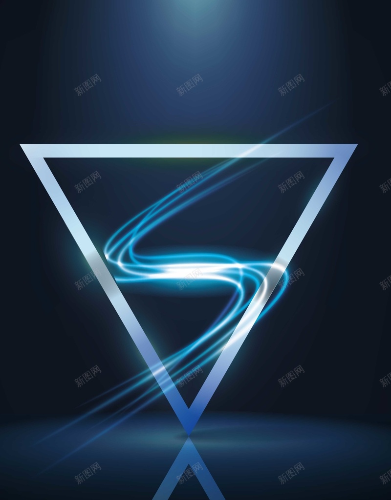 几何曲线背景模版矢量图ai设计背景_新图网 https://ixintu.com 光影 几何三角 发光 海报背景模版 渐变曲线 炫彩 蓝色 矢量图