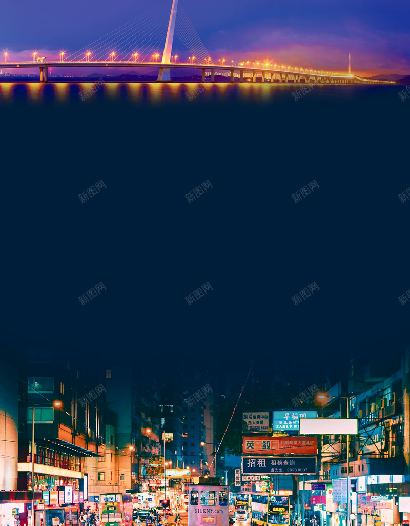 创意香港旅游促销海报psd设计背景_新图网 https://ixintu.com 中华人民共和国香港特别行政区 中国香港 建筑 旅游 暑假旅游 桥 港澳游 港珠澳 畅游香港海报 简约 香港印象