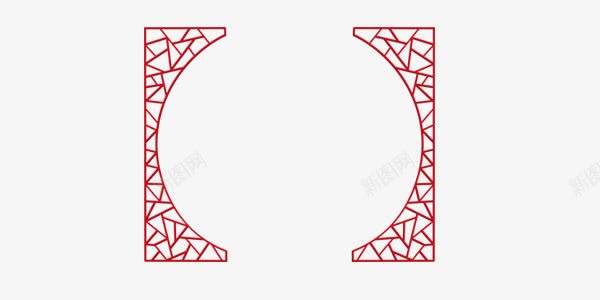 中国风拱门门框png免抠素材_新图网 https://ixintu.com 中国风 喜庆 圆拱 新年 简洁 门框
