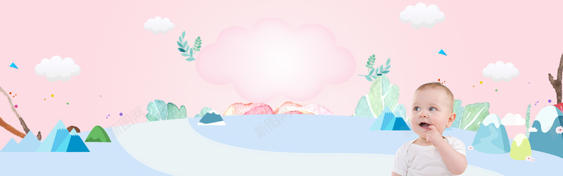 国外婴儿卡通云层粉bannerpsd设计背景_新图网 https://ixintu.com 云朵 假山 几何 卡通 可爱 国外婴儿 小清新 广告 文艺 母婴 渐变 童趣 素材 背景 设计