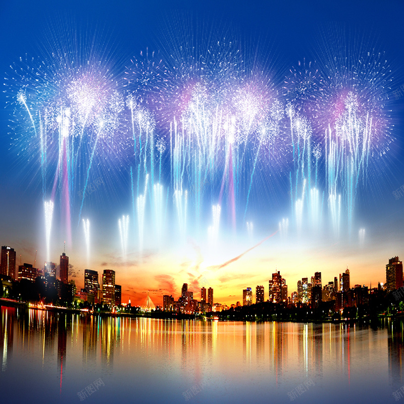 城市夜景烟花背景psd_新图网 https://ixintu.com 主图 城市 夜景 摄影 烟火 烟花 风景