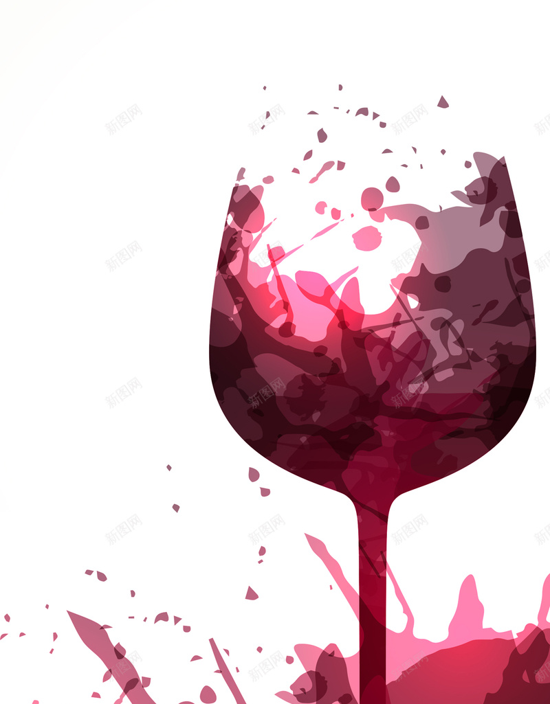 红色艺术酒杯H5背景jpg设计背景_新图网 https://ixintu.com H5 H5背景 h5 小清新 文艺 水彩 白色 简约 红色 红酒 艺术