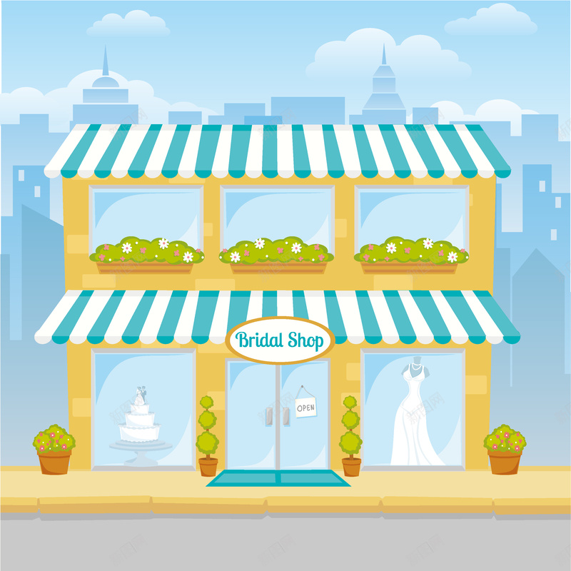 卡通清新商店背景矢量图ai设计背景_新图网 https://ixintu.com 卡通 商店 手绘 清新 童趣 背景 矢量图