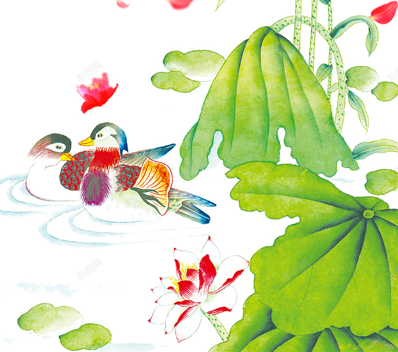 喜鹊迎春祥瑞景psd设计背景_新图网 https://ixintu.com 喜鹊 春 梅花 鸳鸯