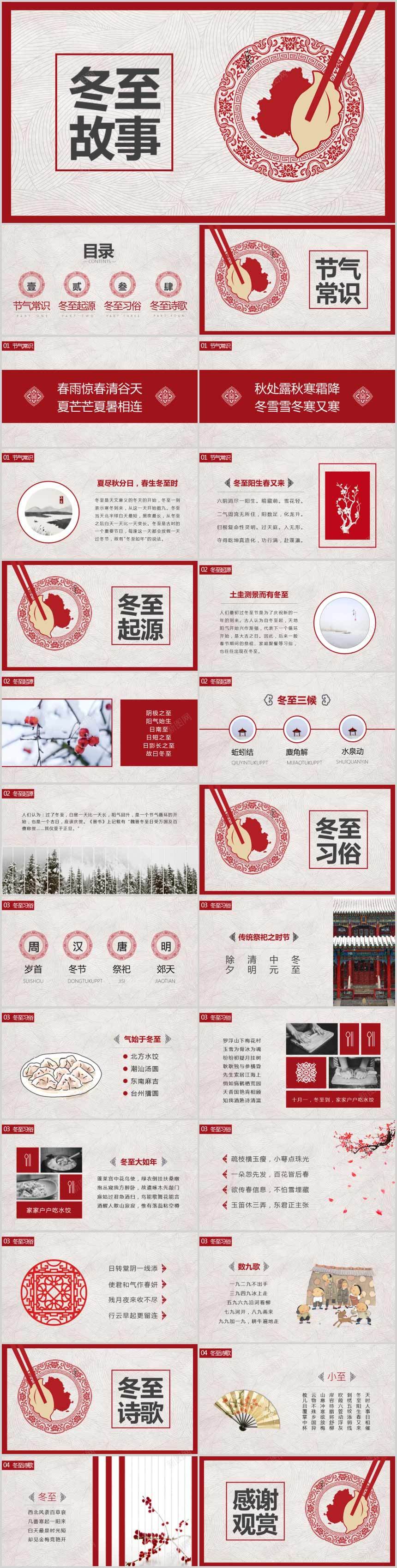 红色喜庆冬至介绍PPT模板PPT模板_新图网 https://ixintu.com 介绍 冬至 喜庆 模板 红色