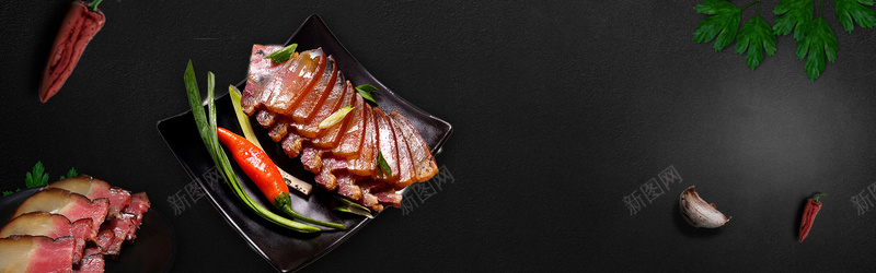黑色特色夏日餐饮美食腊肉背景psd设计背景_新图网 https://ixintu.com 叶子 夏日 特色 简约背景 美食 美食背景 腊肉 餐饮 黑色