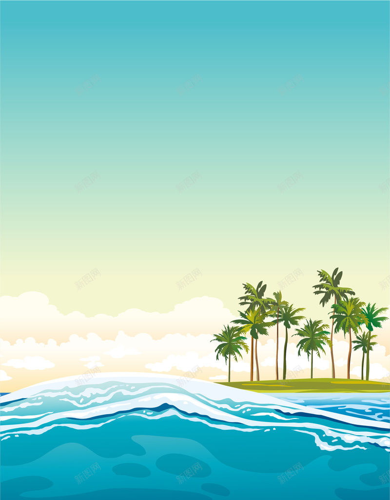 夏天海边旅游促销背景矢量图ai高清背景_新图网 https://ixintu.com 云朵 夏天 夏季 天空 太阳 季节 小清新 海水 海洋 海滩 海边 清新 白云 蓝天 阳光 矢量图