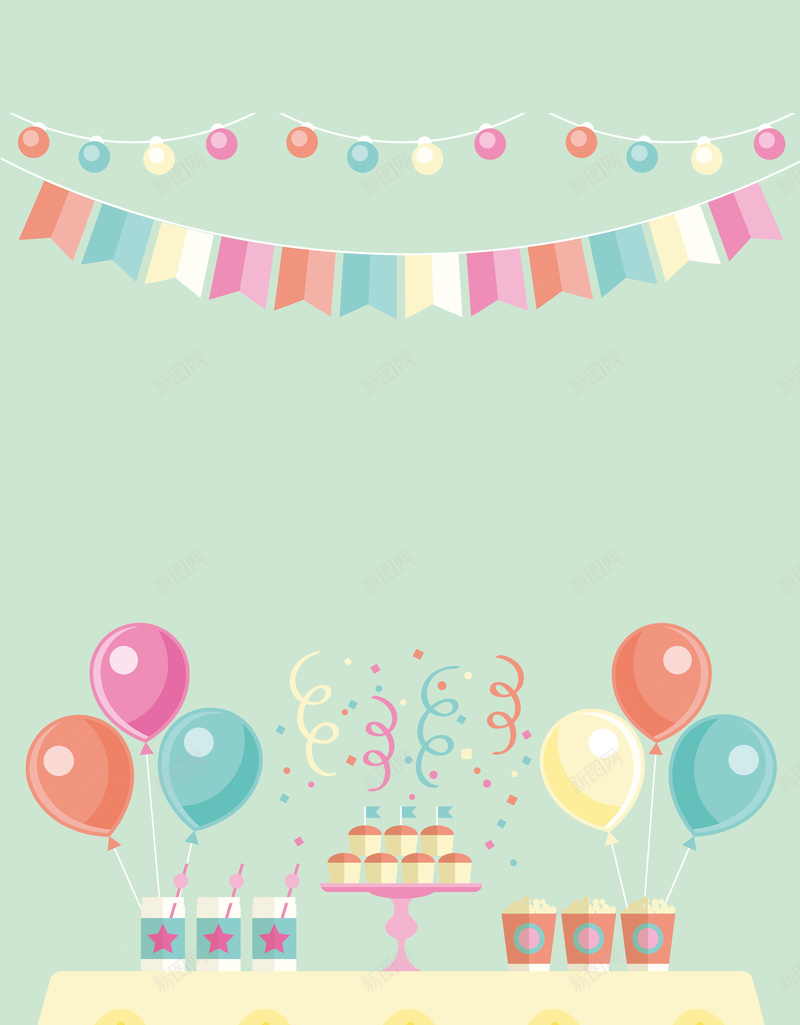 卡通手绘生日聚会psd设计背景_新图网 https://ixintu.com 卡通海报 手绘海报 文艺海报 生日海报 生日聚会 生日蛋糕 生日贺卡 生日邀请函