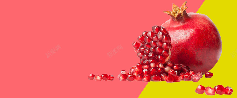 水果简约红色海报背景bannerjpg设计背景_新图网 https://ixintu.com banner 促销 天猫 折扣 撞色 水果 海报 生鲜 电商 石榴 简约 红色 背景 黄色