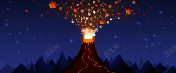 圣诞节手绘唯美插画banner壁纸jpg高清背景_新图网 https://ixintu.com 儿童节 创意设计 圣诞节 展板 火山 礼物 童趣
