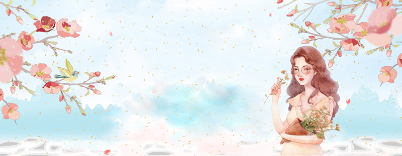 38妇女节手绘花朵白云梦幻蓝bannerpsd设计背景_新图网 https://ixintu.com 38妇女节 养颜 化妆 女生节 妇女节 小清新 少女 广告 彩妆 护肤 护肤品 文艺 桃花 梦幻 浪漫 简约 素材 美妆 美妆节 美容 背景 补水 设计