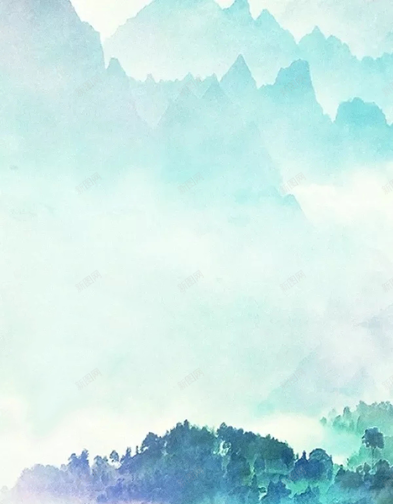 唯美宣传海报psd设计背景_新图网 https://ixintu.com 个性 中国风 唯美 宣传 水墨 特色 简约 蓝色调