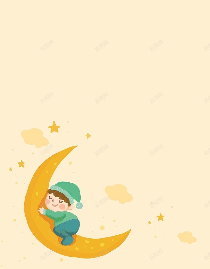 世界睡眠日卡通人物简约背景jpg设计背景_新图网 https://ixintu.com 世界睡眠日 人物 卡通 小孩 手绘 插画 月亮 简约背景