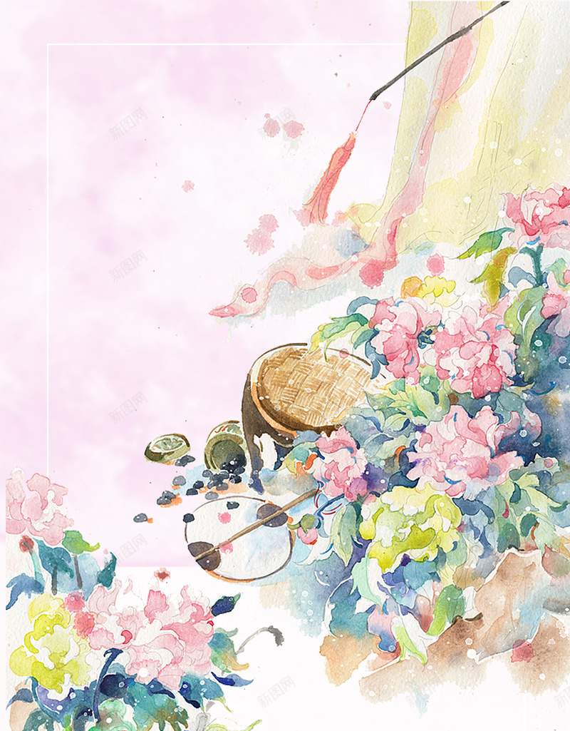 卡通水彩绘画海报背景psd设计背景_新图网 https://ixintu.com 卡通海报 古风海报 手绘海报 文艺海报 水彩海报 清新 绘画海报 风景海报