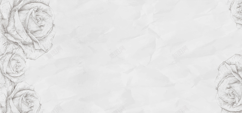 玫瑰花手绘灰色文具banner背景psd设计背景_新图网 https://ixintu.com banner 办公 文具 朴素 淘宝 简单 简约 素描 素雅 纸张 线描 绘画 美术 艺术 质感