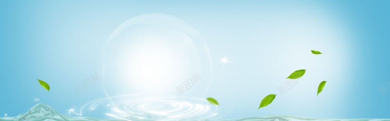 水润保湿系列化妆品背景bannerpsd设计背景_新图网 https://ixintu.com 养颜 化妆 彩妆 扁平 护肤 护肤品 水润保湿系列化妆品图片光晕绿叶飘落风星光水 海报banner 渐变 美妆 美妆节 美容 补水