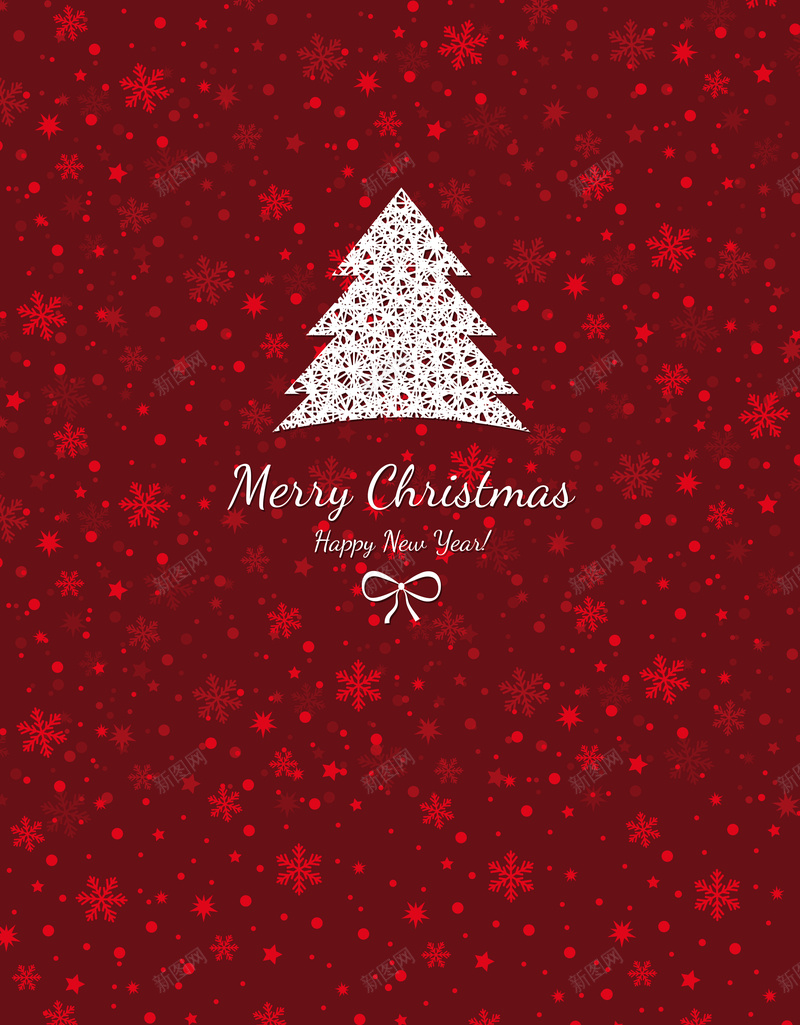 红色雪花圣诞树节日海报背景矢量图ai设计背景_新图网 https://ixintu.com 几何 圣诞树 开心 扁平 海报 渐变 矢量 素材 红色 背景 艺术字 节日 英文 雪花 矢量图