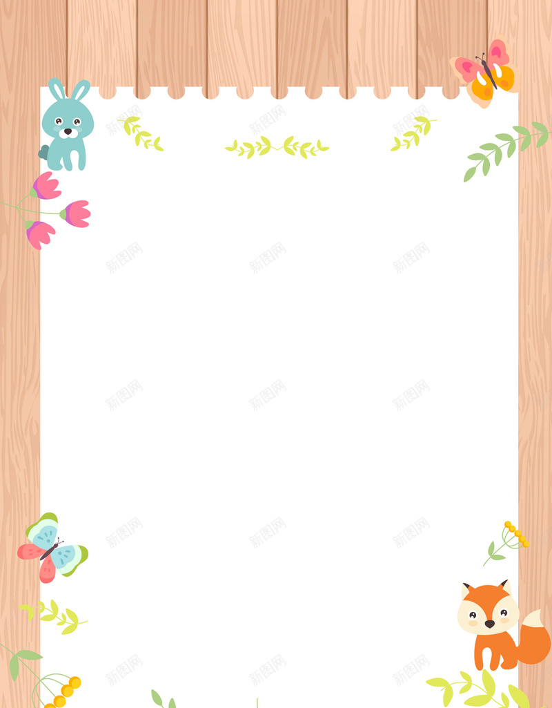 矢量卡通儿童画海报背景ai设计背景_新图网 https://ixintu.com 儿童插画 儿童教育 儿童画 儿童节日 卡通 小动物 手绘 木板纹理 海报 玩具 背景 蝴蝶 质感 矢量图