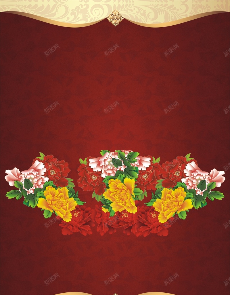 渐变红色花朵背景cdr设计背景_新图网 https://ixintu.com 几何 扁平 棕色 渐变 红色 花朵