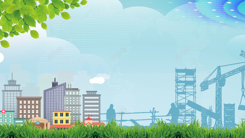 安全生产蓝色手绘施工现场公益宣传海报psd设计背景_新图网 https://ixintu.com 企业安全 公益宣传 公益展板 反三违 安全生产 安全生产标语 手绘施工现场 海报背景 温暖 蓝色简约