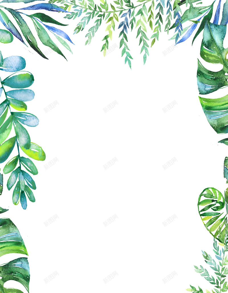 绿色水彩叶子h5背景psd设计背景_新图网 https://ixintu.com h5背景 卡通 叶子 小清新 手绘 文艺 水彩 童趣 绿色