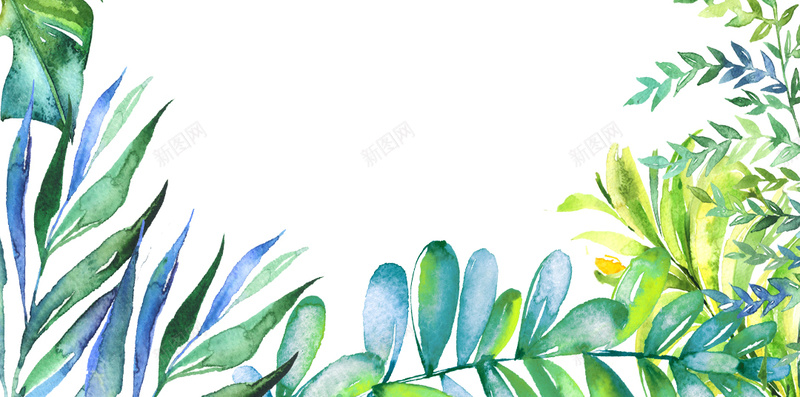 绿色水彩叶子h5背景psd设计背景_新图网 https://ixintu.com h5背景 卡通 叶子 小清新 手绘 文艺 水彩 童趣 绿色