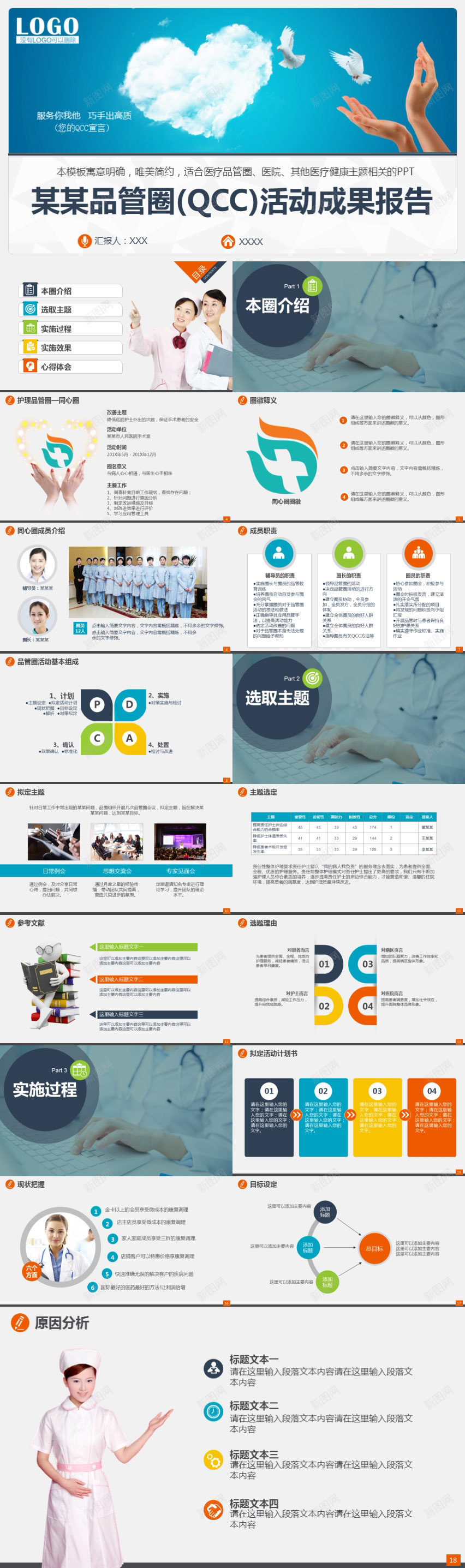 唯美简约医疗健康主题PPT模板PPT模板_新图网 https://ixintu.com 主题 健康 医疗 唯美 模板 简约