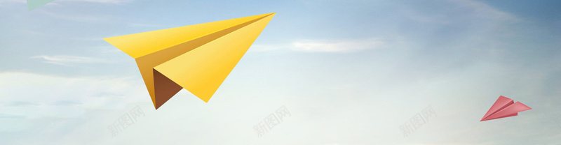 简约背景bannerpsd_新图网 https://ixintu.com 天空 摄影 海报banner 简约 纸飞机 风景