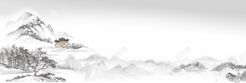 中国古风山水寺庙背景图psd设计背景_新图网 https://ixintu.com banner 中国风 古风 大气 天猫 寺庙 山水图 梦幻 海报 淘宝 渐变 电商 背景图