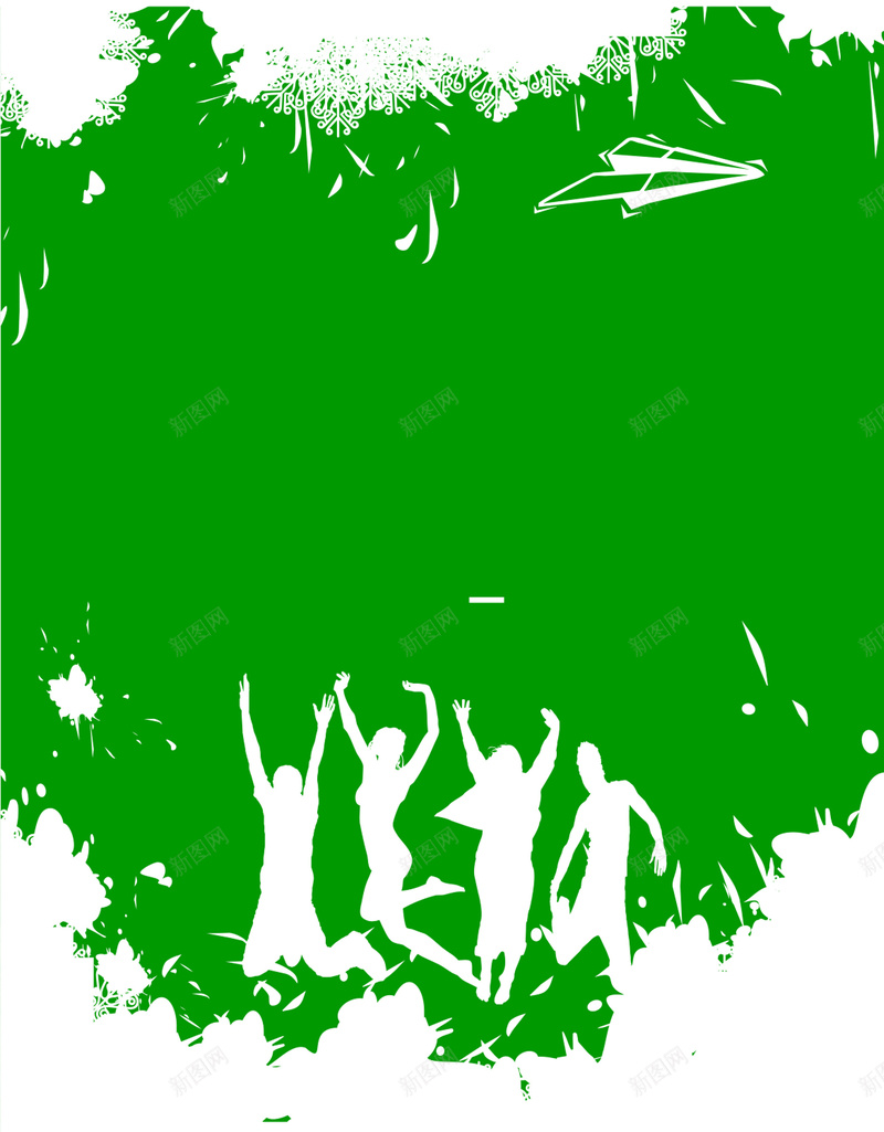 绿色青春活力背景图矢量图ai设计背景_新图网 https://ixintu.com 剪影 同学会 毕业 理想 绿色 致青春 设计 青春 矢量图