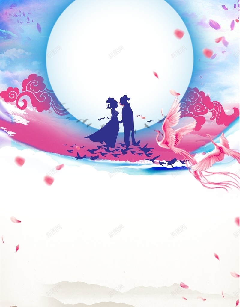 浪漫唯美七夕情人节海报背景cdr设计背景_新图网 https://ixintu.com 七夕 七夕节 七夕节礼品 情人 情侣装 浪漫之旅 浪漫情人节 真情告白 约会 网络情人节 花瓣 表白