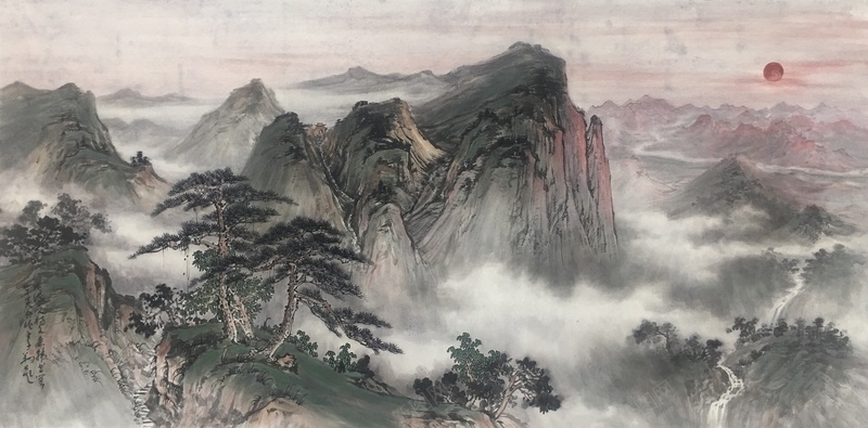 山水画超jpg设计背景_新图网 https://ixintu.com 国画 山水 树木 水墨 风景