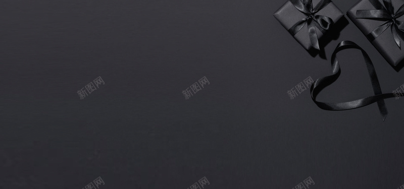 黑色高档质感礼盒简约bannerjpg设计背景_新图网 https://ixintu.com 大气 礼盒 简洁风 简约 绸带 质感 高档 黑色